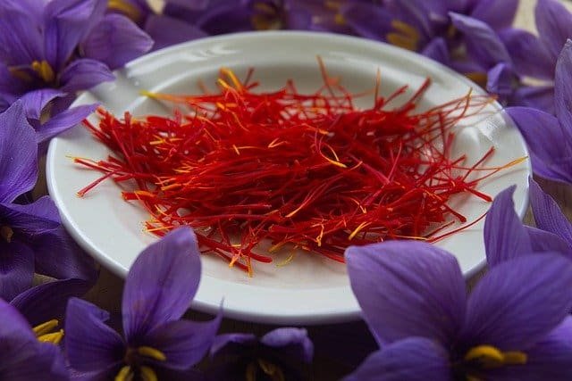 saffron on a plate